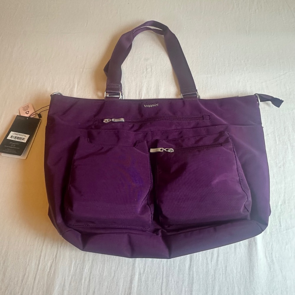 Baggallini Any Day Laptop Tote Purple RFID Water-Resistant Fits 15in MPN NWT